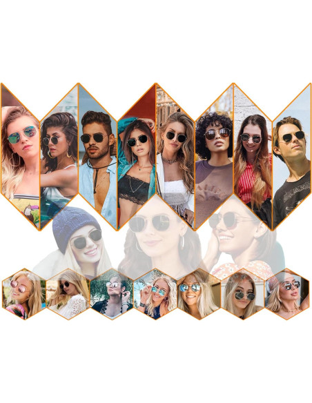 Gafas de sol polarizadas HJSTES hexagonales UV400