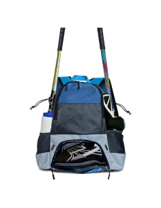 Mochila de Hockey sobre Césped Sweep 26L Juvenil Gris y Azul