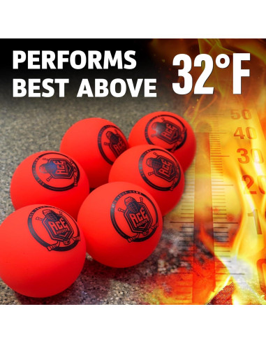 Bolas de Hockey Callejero ACE HOCKEY - Paquete de 3 PVC Naranja