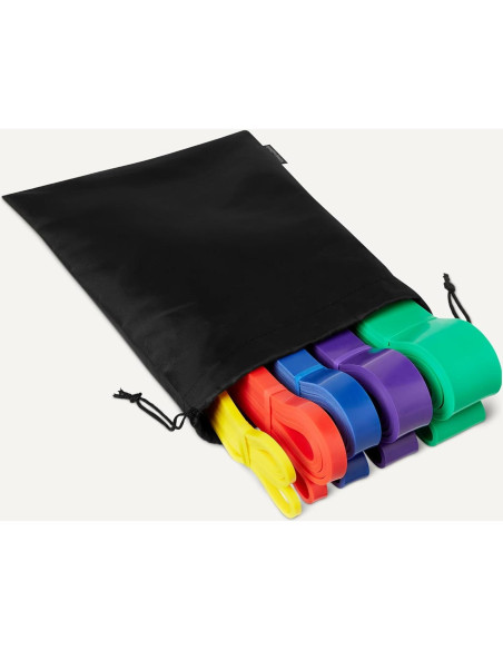 Banda de Resistencia Amazon Basics, Set de 5 Piezas, 2.27-56.7 kg