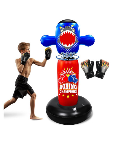 Saco de Boxeo Inflable Hyperzoo 160 cm para Niños con Guantes