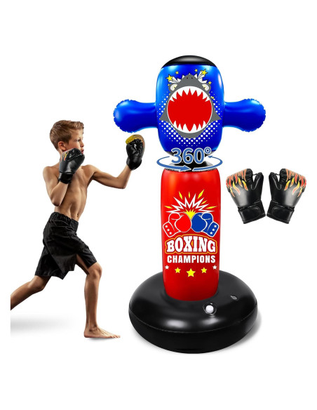 Saco de Boxeo Inflable Hyperzoo 160 cm para Niños con Guantes
