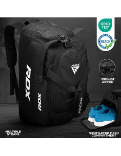 Bolsa de Gimnasio RDX 50L con Compartimento Ventilado Negro 2
