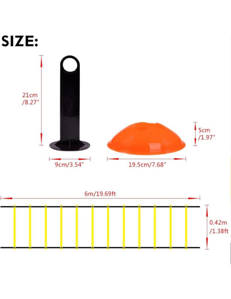 Escalera de Agilidad Equlup 6m con 12 Peldaños y 10 Conos