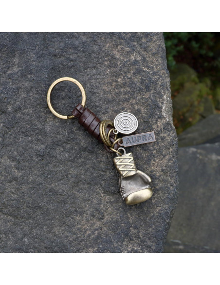 Llavero 3D de Cuero Vintage AuPra para Hombres y Mujeres