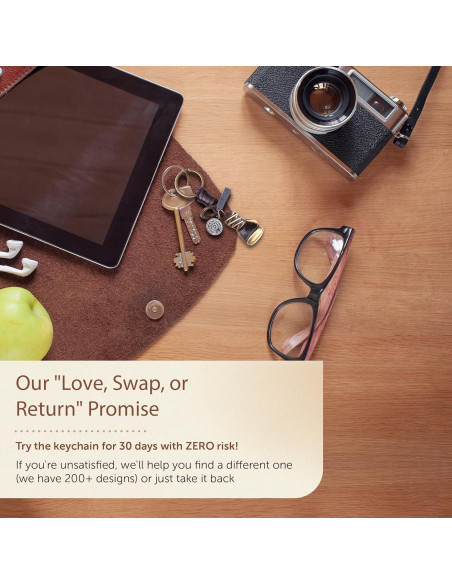 Llavero 3D de Cuero Vintage AuPra para Hombres y Mujeres
