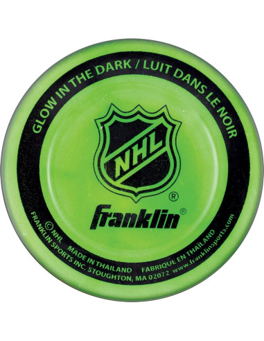 Puck de Hockey Callejero Franklin Sports - Brilla en la Oscuridad - Tamaño Oficial