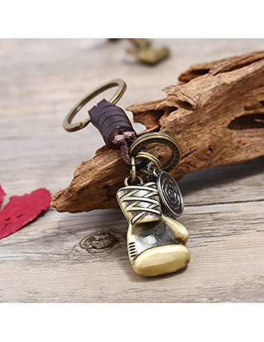 Llavero 3D de Cuero Vintage AuPra para Hombres y Mujeres