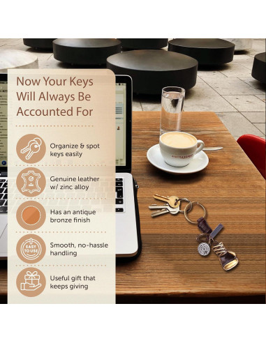 Llavero 3D de Cuero Vintage AuPra para Hombres y Mujeres