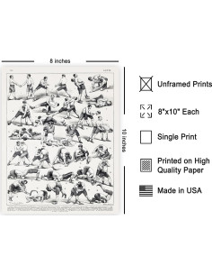 Póster de Lucha Vintage 20x25 cm - Arte de Pared Sin Marco 2