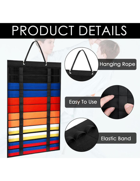 Organizador de Cinturones de Karate HOFURME 2 Paquetes 12 Cinturones