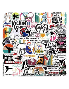 Calcomanías de Taekwondo Jukome - 50 Pcs a Prueba de Agua