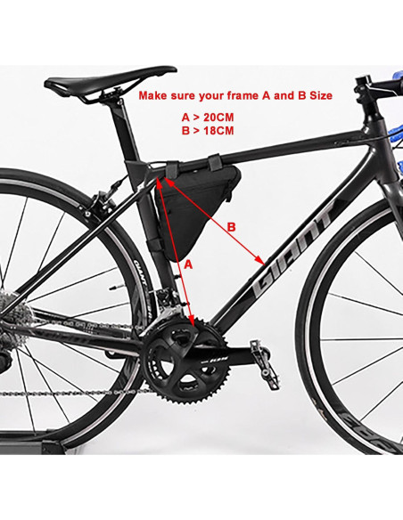 Bolsa de Marco de Bicicleta COTOUXKER Pequeña Negra 0.059 kg