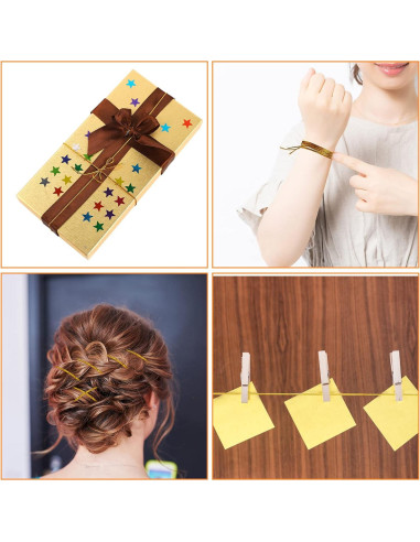 4 Cuerdas de Cabello Trenzado Sliverdew 5M Oro Plata