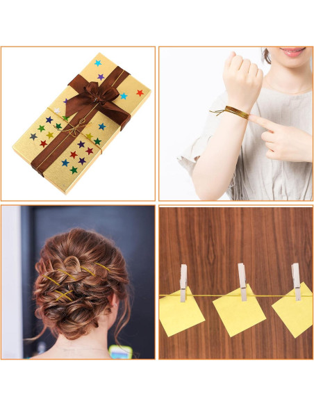 4 Cuerdas de Cabello Trenzado Sliverdew 5M Oro Plata