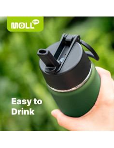 Botella de Agua Mollcity 473 ml Acero Inoxidable Verde Hierba 2