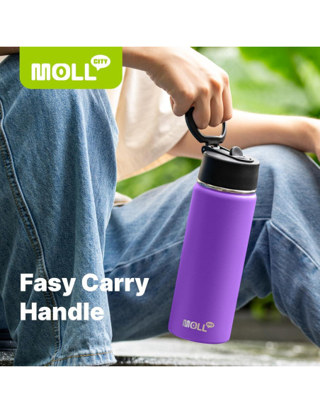 Botella de Agua Mollcity 473 ml Acero Inoxidable Verde Hierba