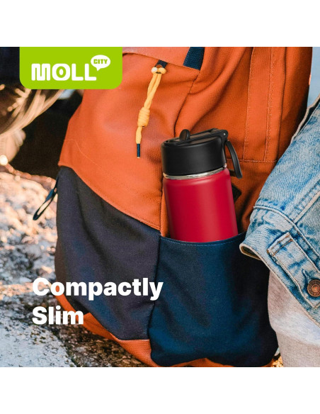 Botella de Agua Mollcity 473 ml Acero Inoxidable Verde Hierba