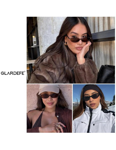 Gafas de sol ovaladas Y2K para mujeres - Lente 54mm - Marrón 2