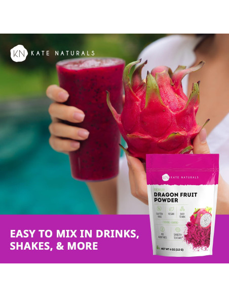 Polvo de Fruta del Dragón Kate Naturals 113g Vegano Sin Gluten