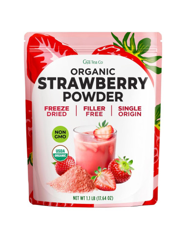 Polvo de Fresa Orgánico Liofilizado Gya Tea Co 500g - Sin Azúcar
