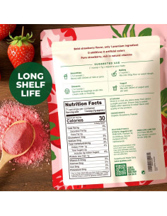 Polvo de Fresa Orgánico Liofilizado Gya Tea Co 500g - Sin Azúcar 2