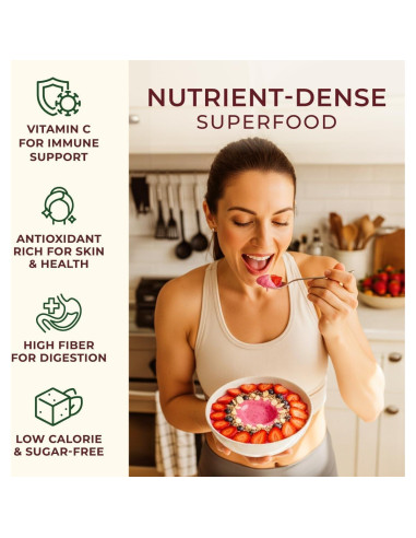 Polvo de Fresa Orgánico Liofilizado Gya Tea Co 500g - Sin Azúcar