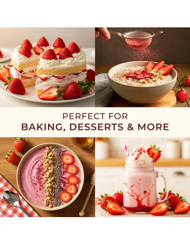 Polvo de Fresa Orgánico Liofilizado Gya Tea Co 500g - Sin Azúcar