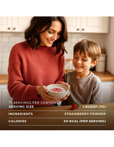 Polvo de Fresa Orgánico Liofilizado Gya Tea Co 500g - Sin Azúcar