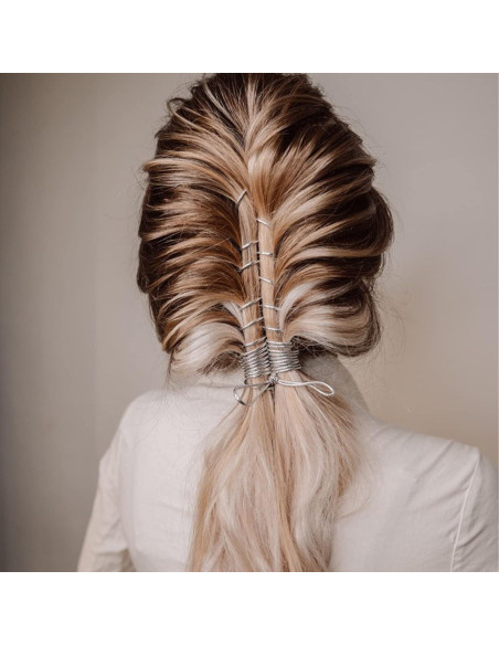 4 Cuerdas de Cabello Trenzado Sliverdew 5M Oro Plata