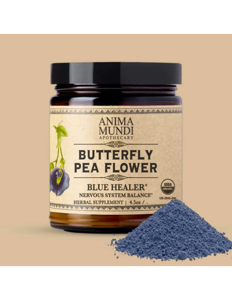 Polvo de Flor de Guisante Mariposa Anima Mundi 127.6 g - Colorante Orgánico y Té