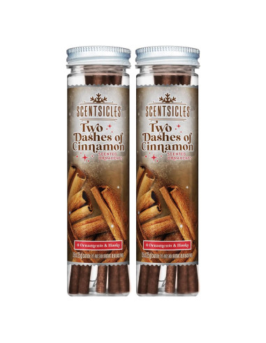Adornos Aromatizados Scentsicles Canela - 2 Botellas (12 Varitas)