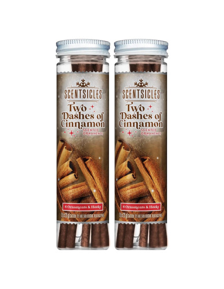 Adornos Aromatizados Scentsicles Canela - 2 Botellas (12 Varitas)