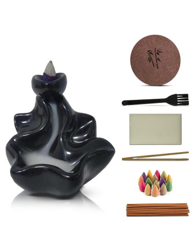 Juego de quemador de incienso Casafoyer con 120 conos y 30 varitas