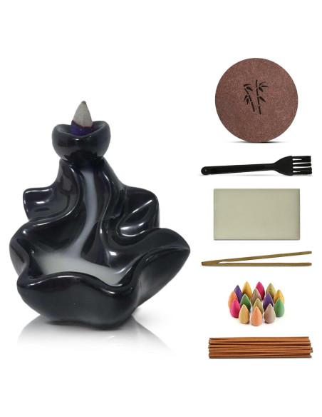 Juego de quemador de incienso Casafoyer con 120 conos y 30 varitas