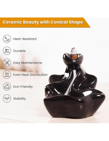 Juego de quemador de incienso Casafoyer con 120 conos y 30 varitas