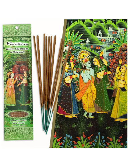 Incienso Prabhuji's Gifts Krishna Vetiver 30 Varitas Naturales