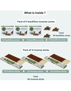 Combo Incienso Gardenia TRUMIRI - 60 Varitas + 30 Conos Retroceso 2