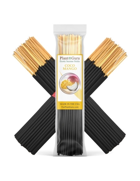 Incienso Coco Mango Plant Guru - 100 Varitas 17.78 cm Aroma Duradero