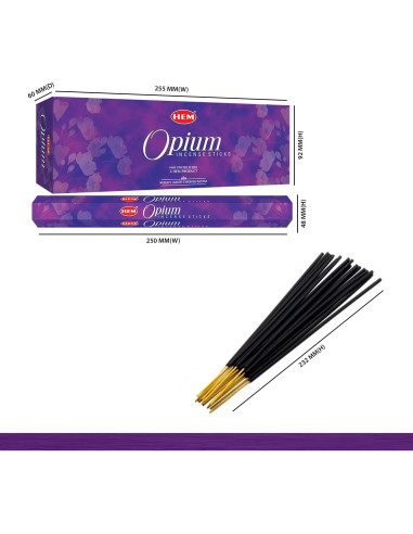 Varitas de Incienso HEM Opio - 120 Varitas, 20g, 22.86cm