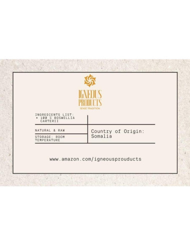 Resina de Incienso Natural Productos Ígneos 28.34 g Somalia