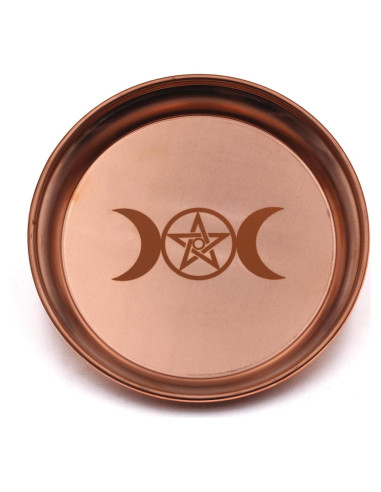 Plato de Ofrecimiento de Cobre Amitofo 13.2 cm Triple Luna