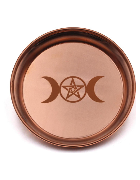 Plato de Ofrecimiento de Cobre Amitofo 13.2 cm Triple Luna