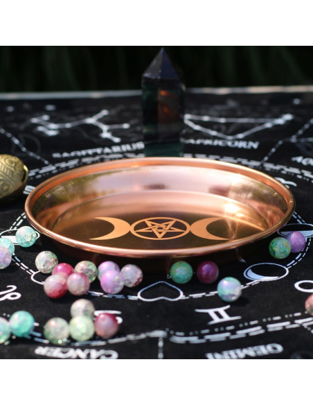 Plato de Ofrecimiento de Cobre Amitofo 13.2 cm Triple Luna