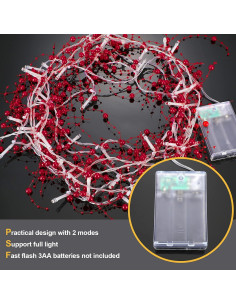 Guirnalda de Berries LED Riakrum 5.03 m Decoración Navidad 2