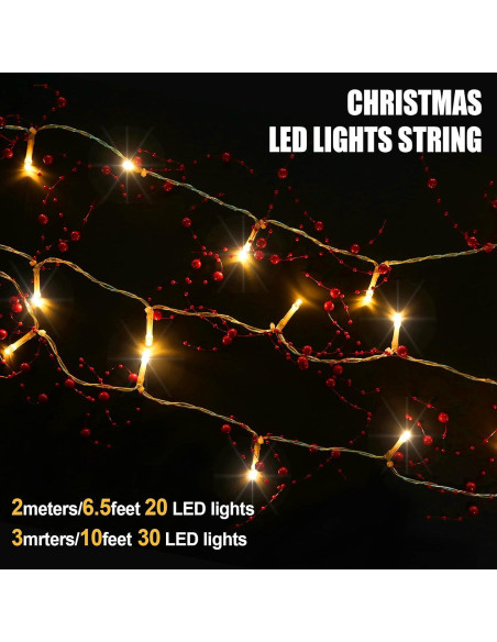 Guirnalda de Berries LED Riakrum 5.03 m Decoración Navidad