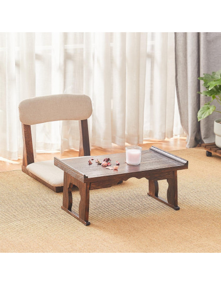 Mesa Baja Japonesa GZQWDC 50x30 cm Madera Plegable Café