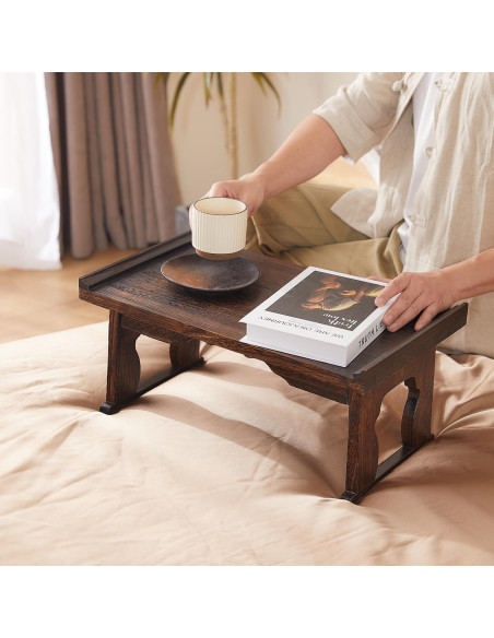 Mesa Baja Japonesa GZQWDC 50x30 cm Madera Plegable Café