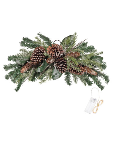 Adorno Navideño Iluminado Fuxdre 68.58 cm con Piña y Helecho