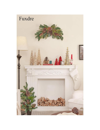 Adorno Navideño Iluminado Fuxdre 68.58 cm con Piña y Helecho